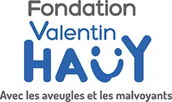 Logo : Fondation Valentin Haüy, avec les aveugles et les malvoyants